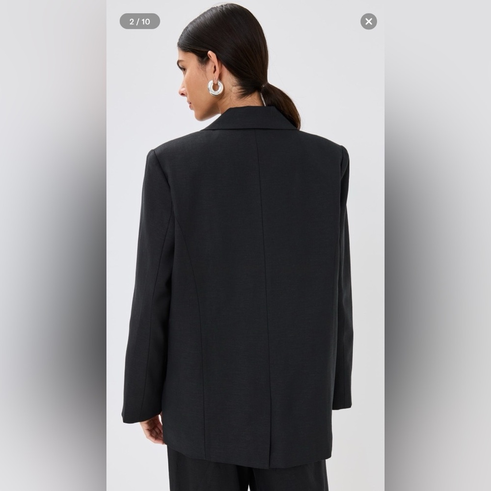 BNWT Lioness Wyoming Classic Oversized Double Breasted Black Blazer size XS - Picture 3 of 7